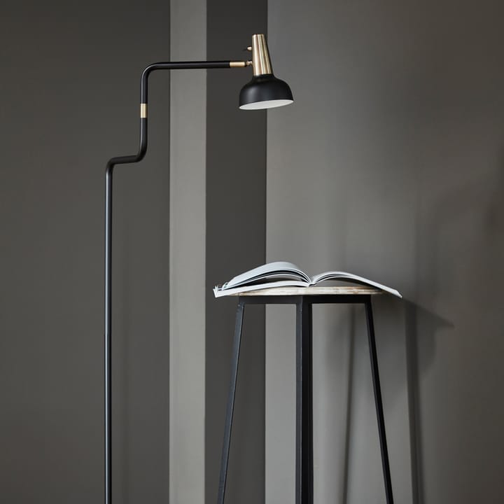 Lampadaire Ray, noir, détails en nickel CO Bankeryd