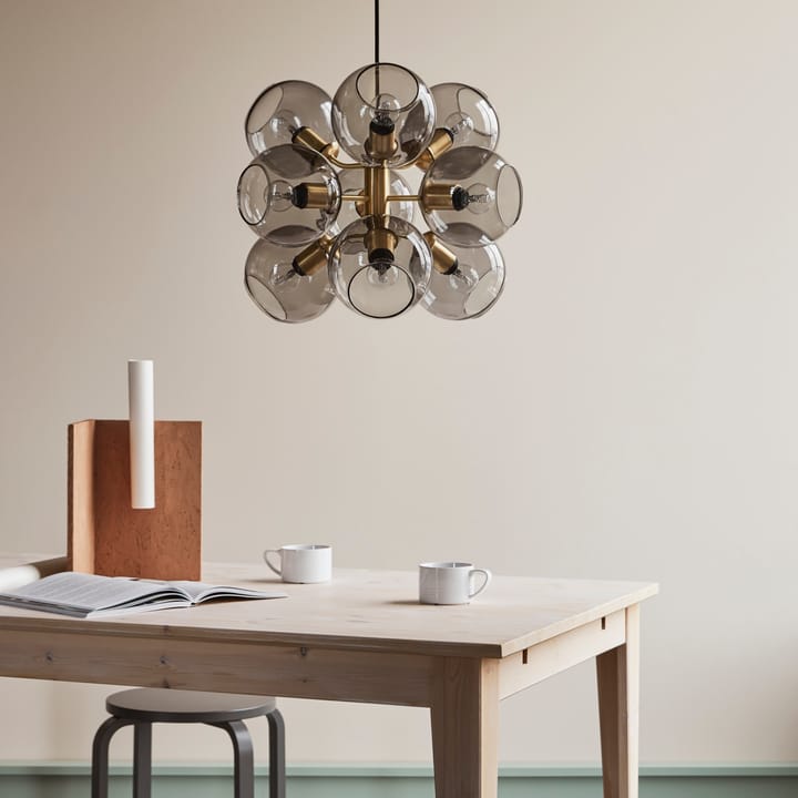 Lampe à suspension Tage, laiton- verre de couleur CO Bankeryd