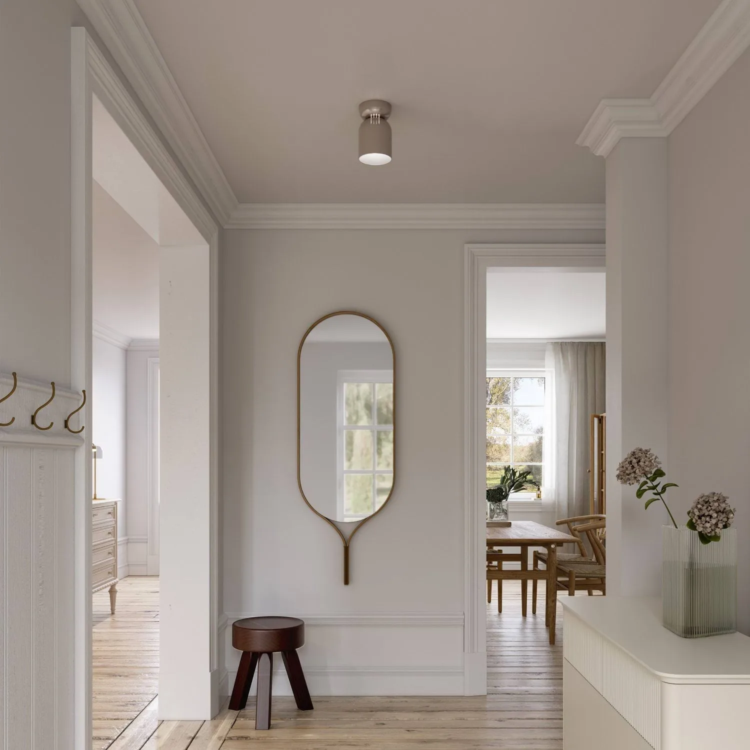 Spot de plafond Lennon, Beige, Ø12,5x19,5 cm CO Bankeryd