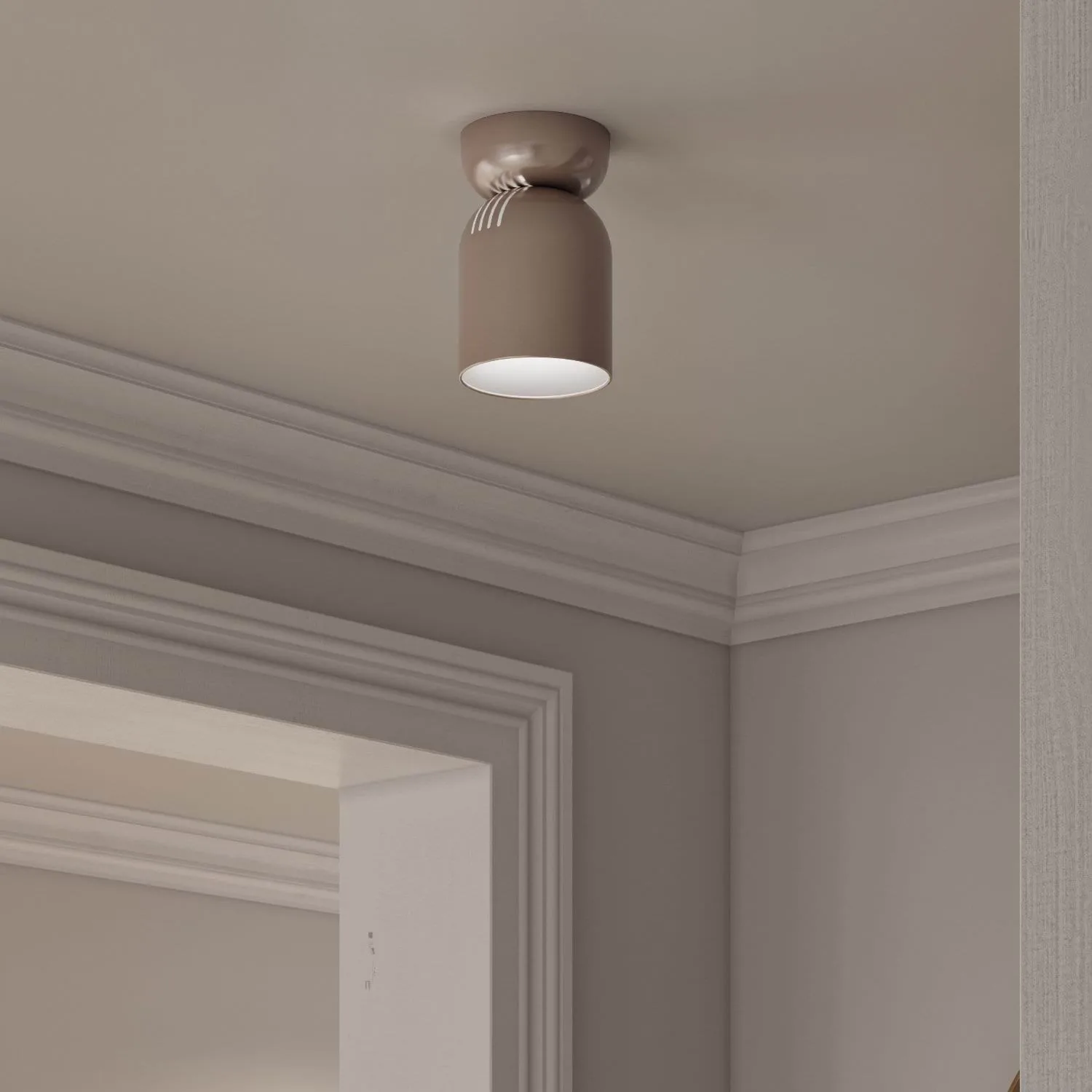 Spot de plafond Lennon, Beige, Ø12,5x19,5 cm CO Bankeryd