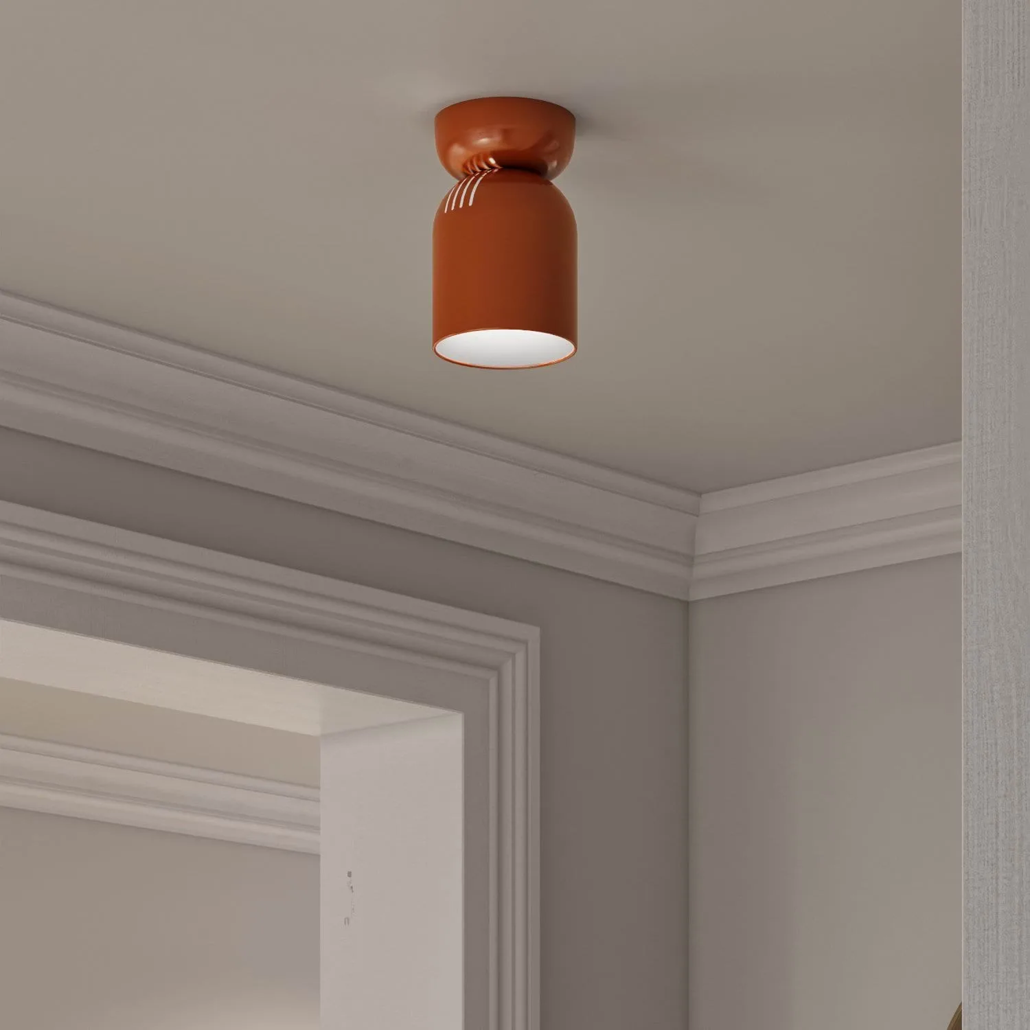 Spot de plafond Lennon, Orange brûlé, Ø12,5x19,5 cm CO Bankeryd