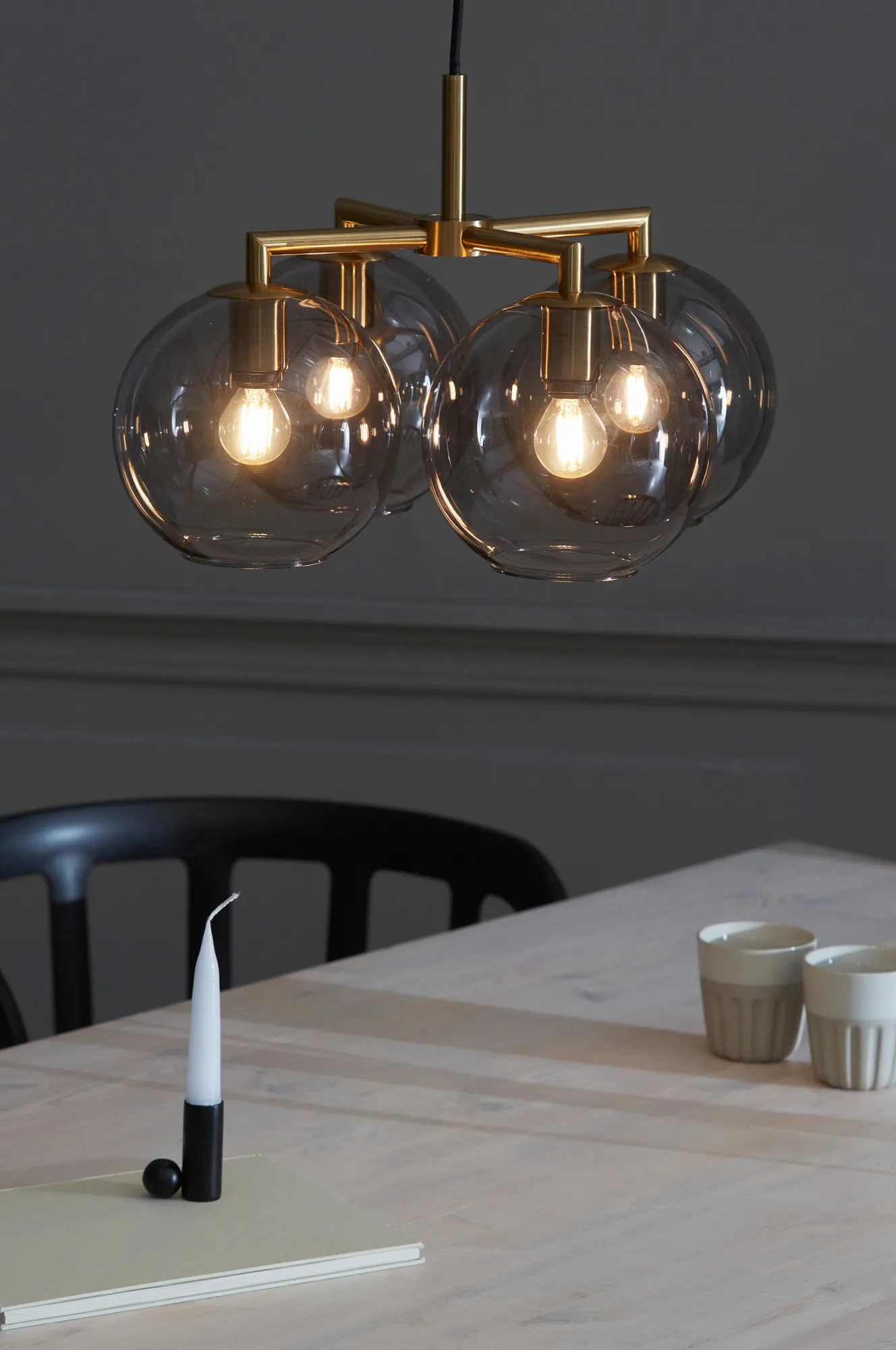 Suspension Ture 30 cm, Laiton-Verre couleur fumée CO Bankeryd
