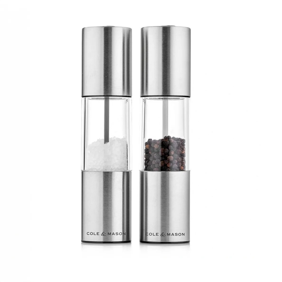 Ensemble de moulins OSLO 18,5 cm clair, Acier inoxydable Cole & Mason