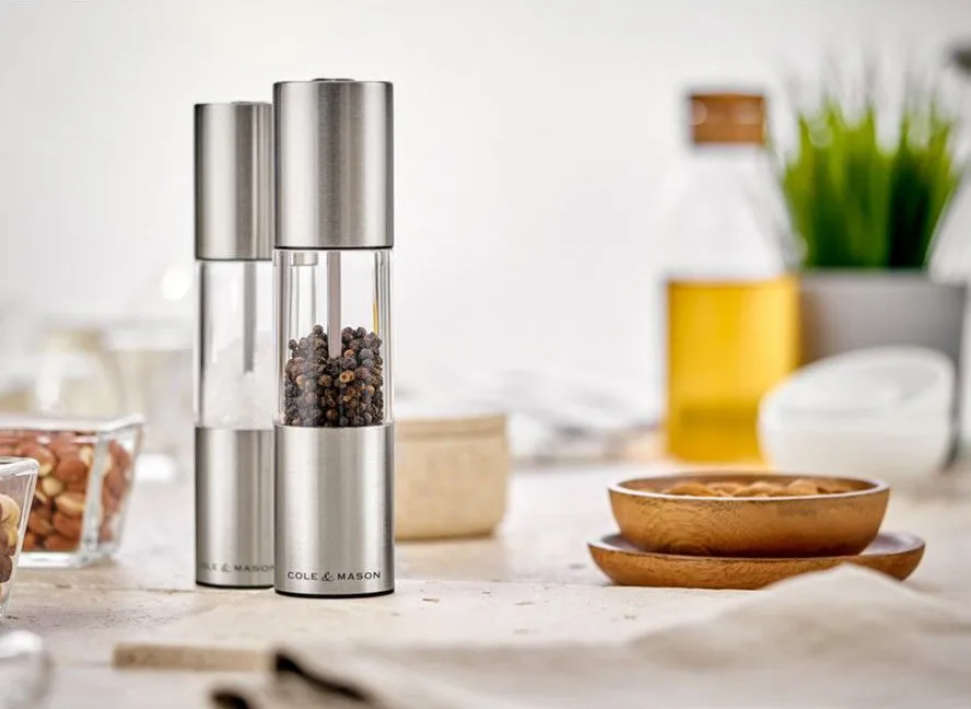 Ensemble de moulins OSLO 18,5 cm clair, Acier inoxydable Cole & Mason
