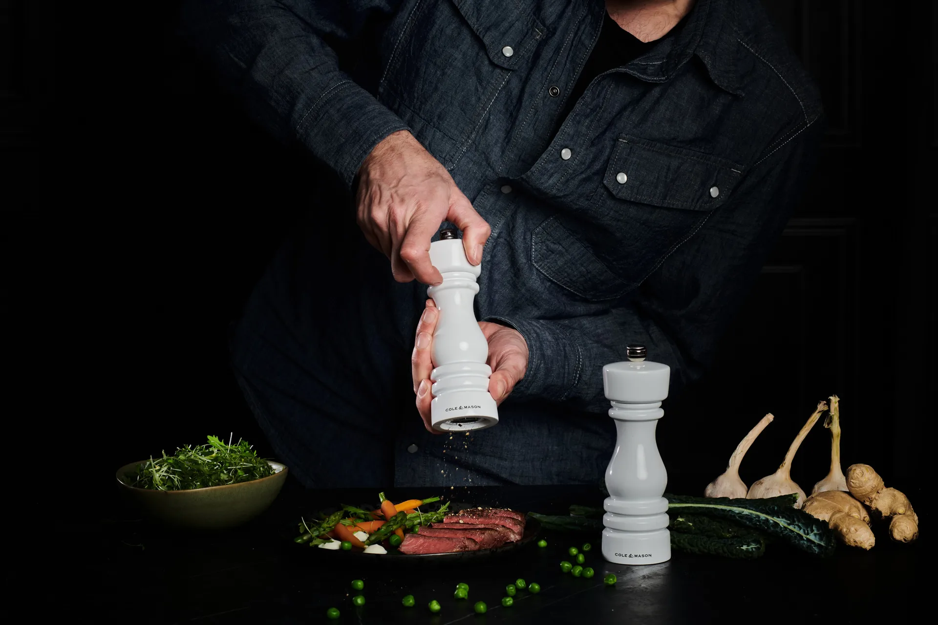 Ensemble moulins à sel et poivre Gloss London, 18 cm Cole & Mason