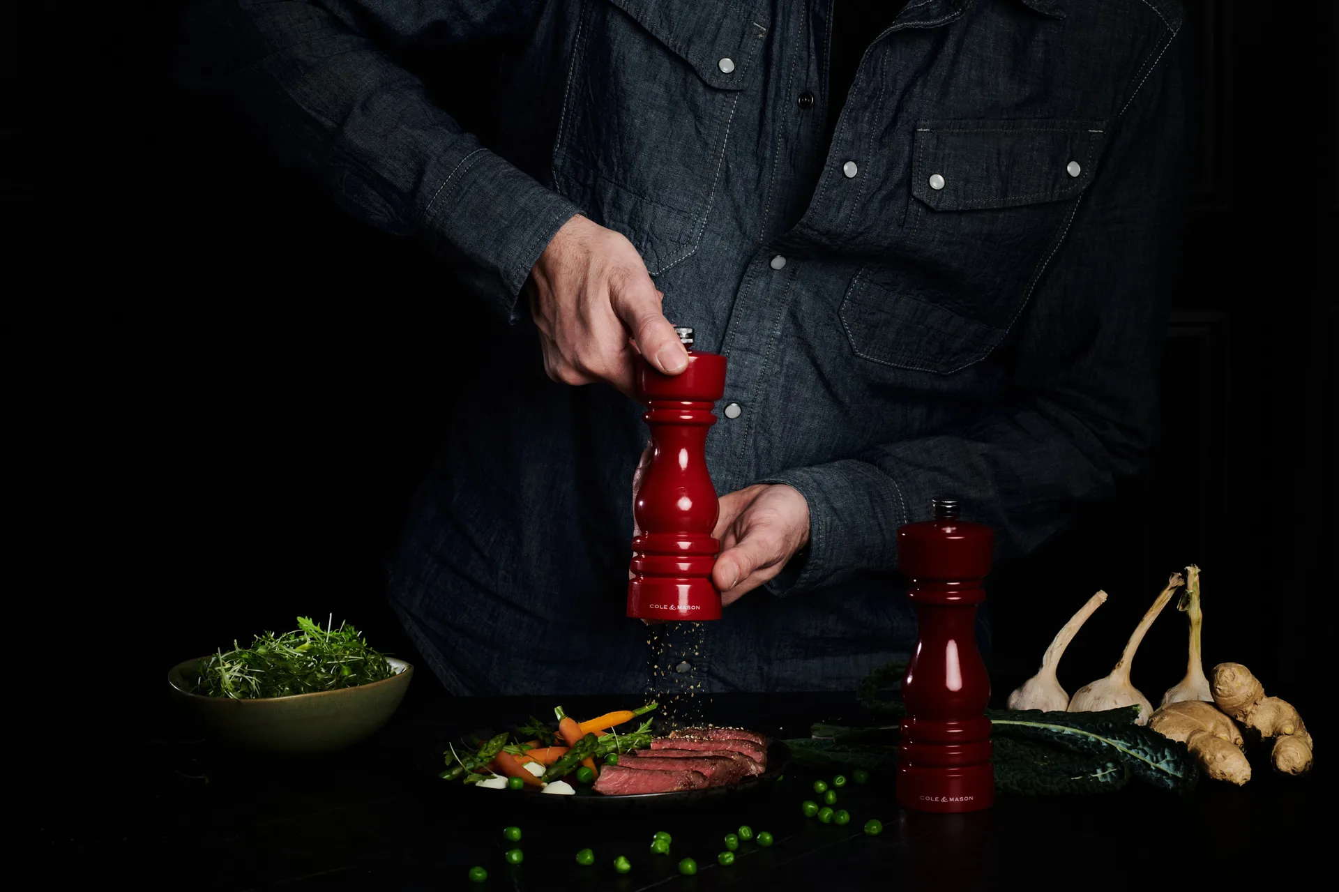 Ensemble moulins à sel et poivre Gloss London, 18 cm Cole & Mason