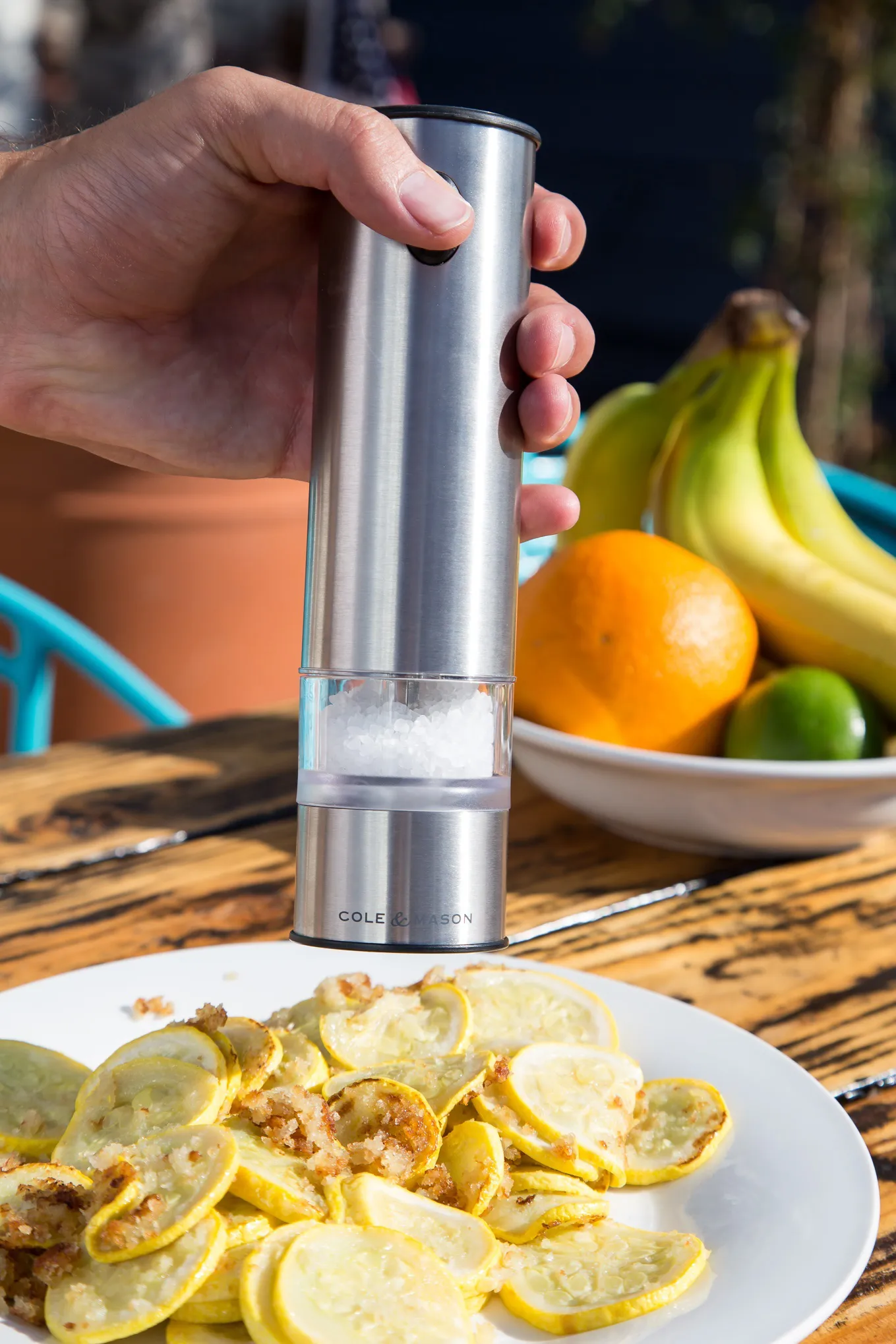 Moulin à sel & poivre électrique Cole & Mason 21 cm, Transparent Cole & Mason