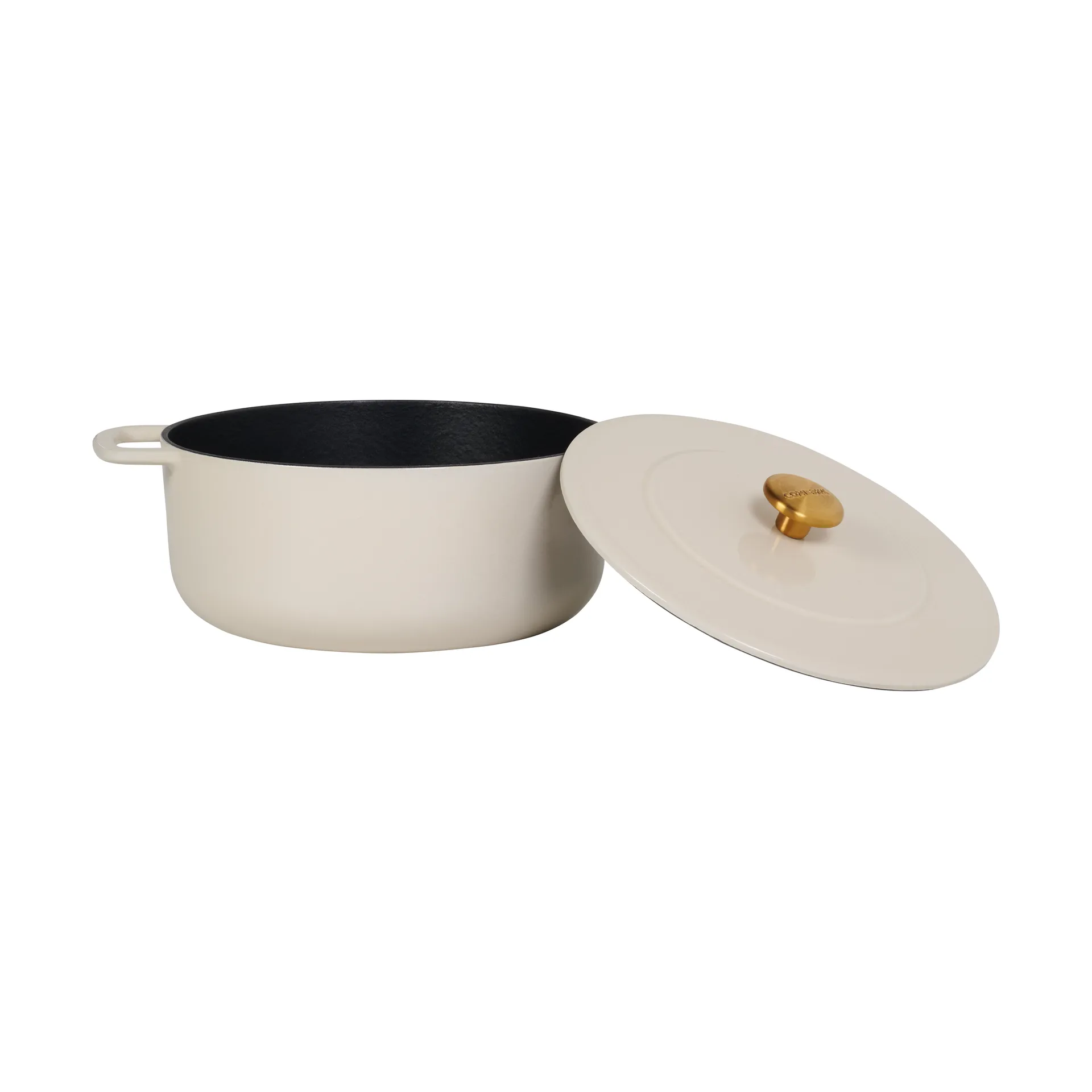 Cocotte Combekk Enameled en fonte émaillée Ø24 cm, Sand-gold knob Combekk
