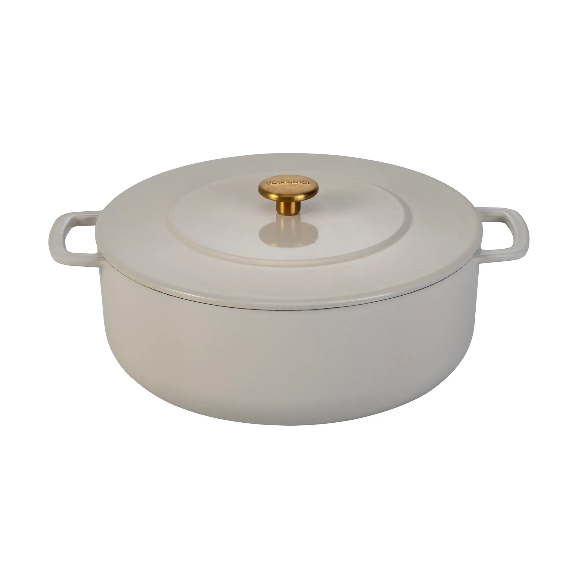 Cocotte Combekk Enameled en fonte émaillée Ø28 cm, Sand-gold knob Combekk