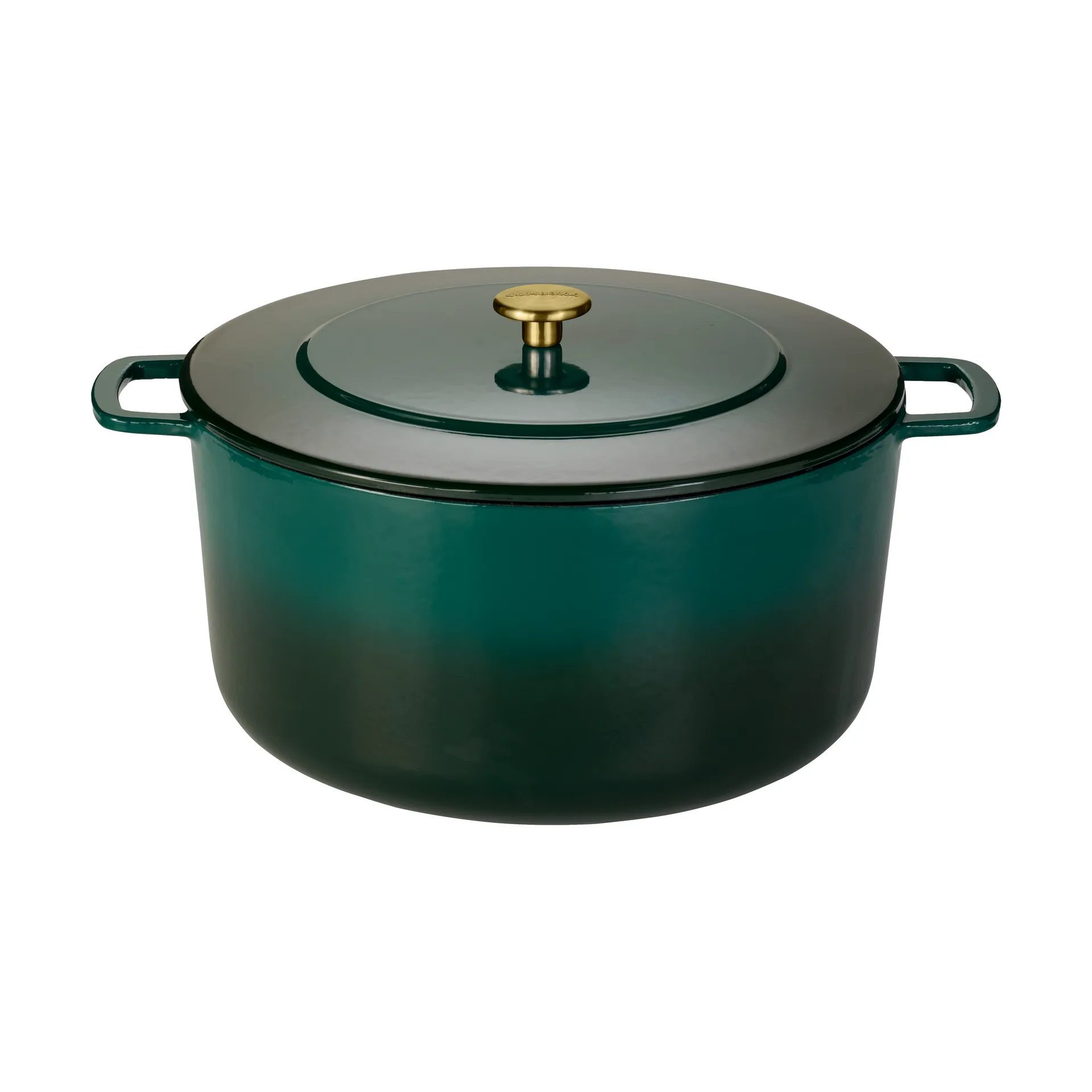 Cocotte Combekk Enameled en fonte émaillée Ø32 cm, Holly Green-gold knob Combekk