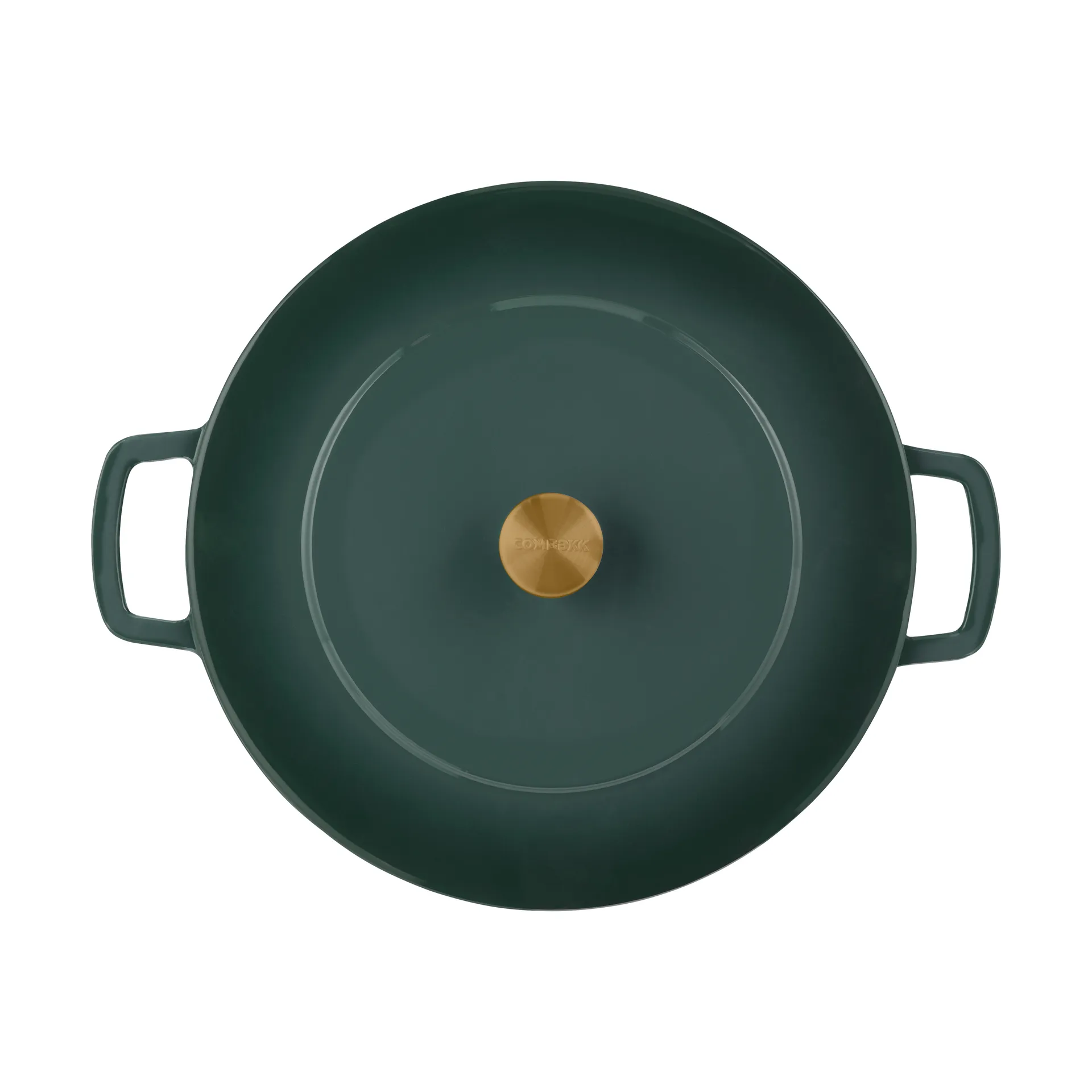 Cocotte Combekk Enameled en fonte émaillée Ø32 cm, Holly Green-gold knob Combekk