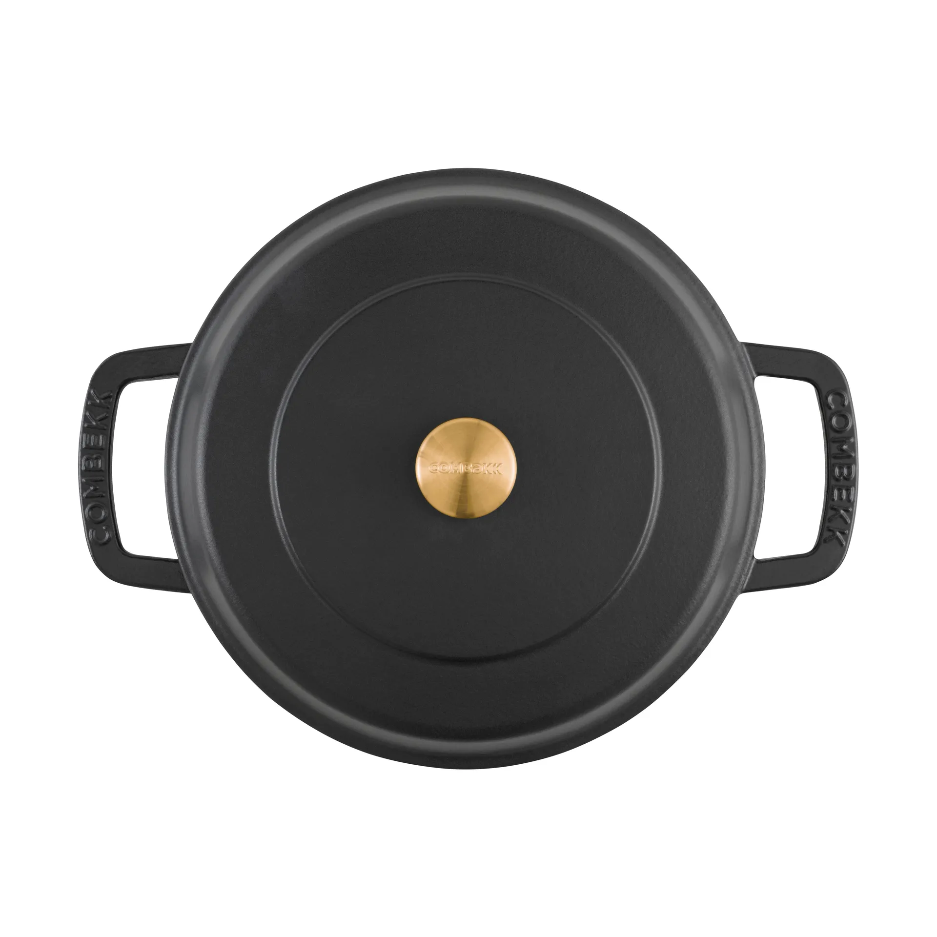 Sauteuse Combekk Enameled en fonte émaillée Ø28 cm, Black-gold knob Combekk