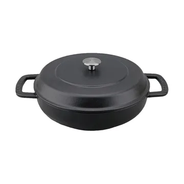 Sauteuse Combekk Enameled en fonte émaillée Ø28 cm - Black-silver knob - Combekk