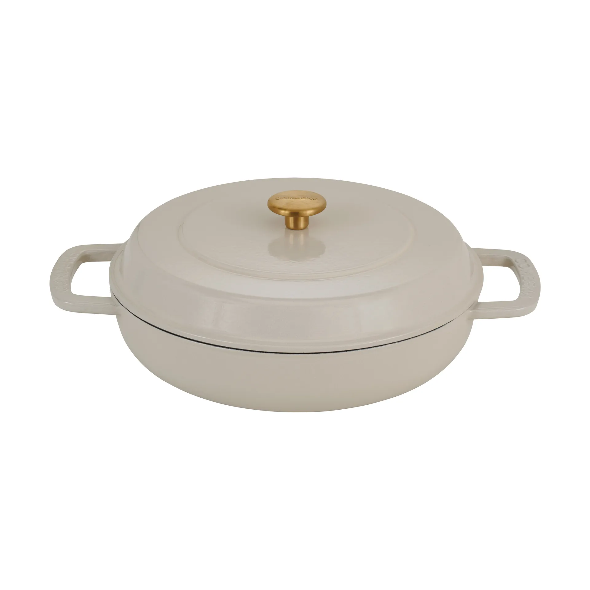 Sauteuse Combekk Enameled en fonte émaillée Ø28 cm, Sand-gold knob Combekk
