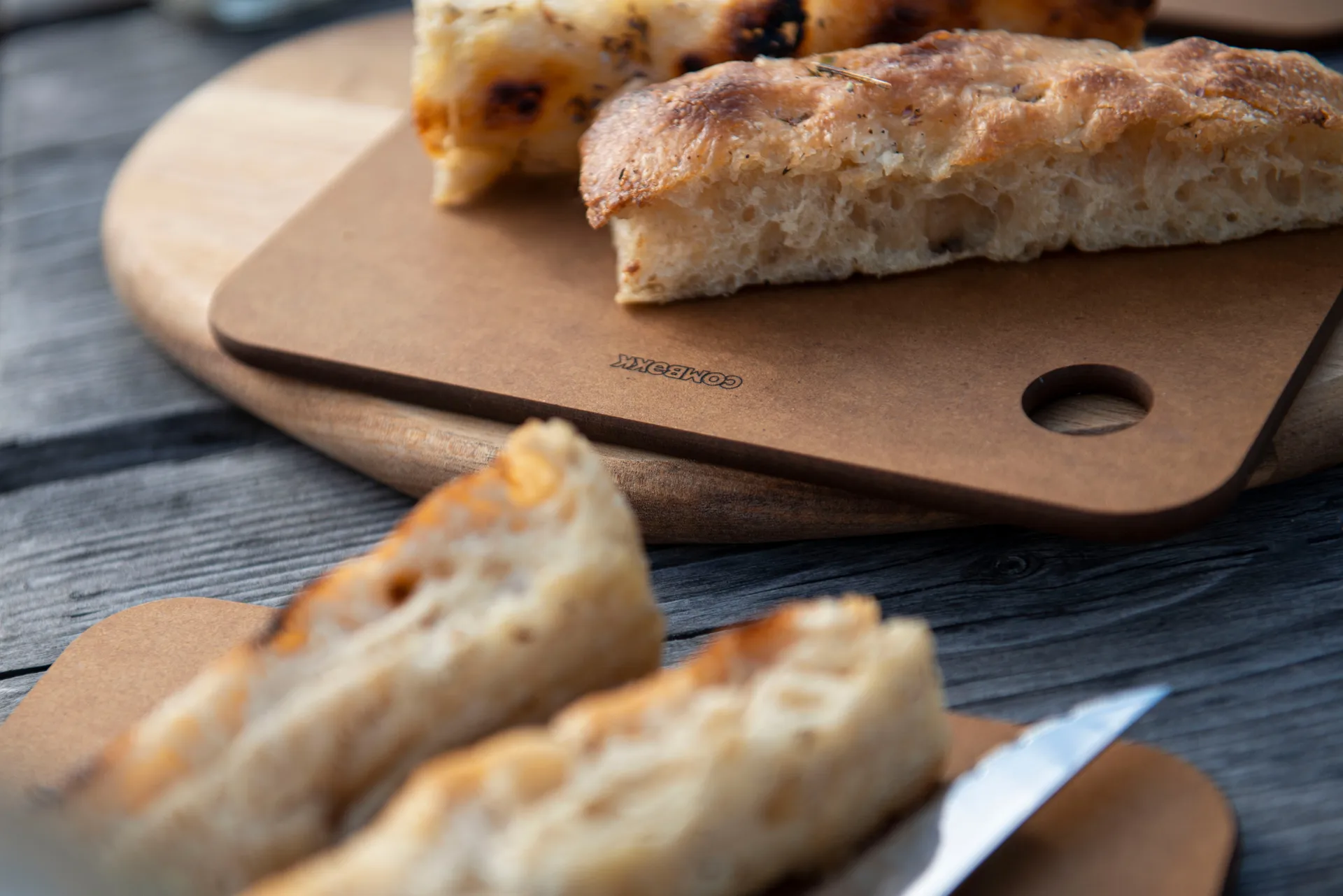 Set de planches à découper Combekk en bois, 3 pièces, Brown Combekk