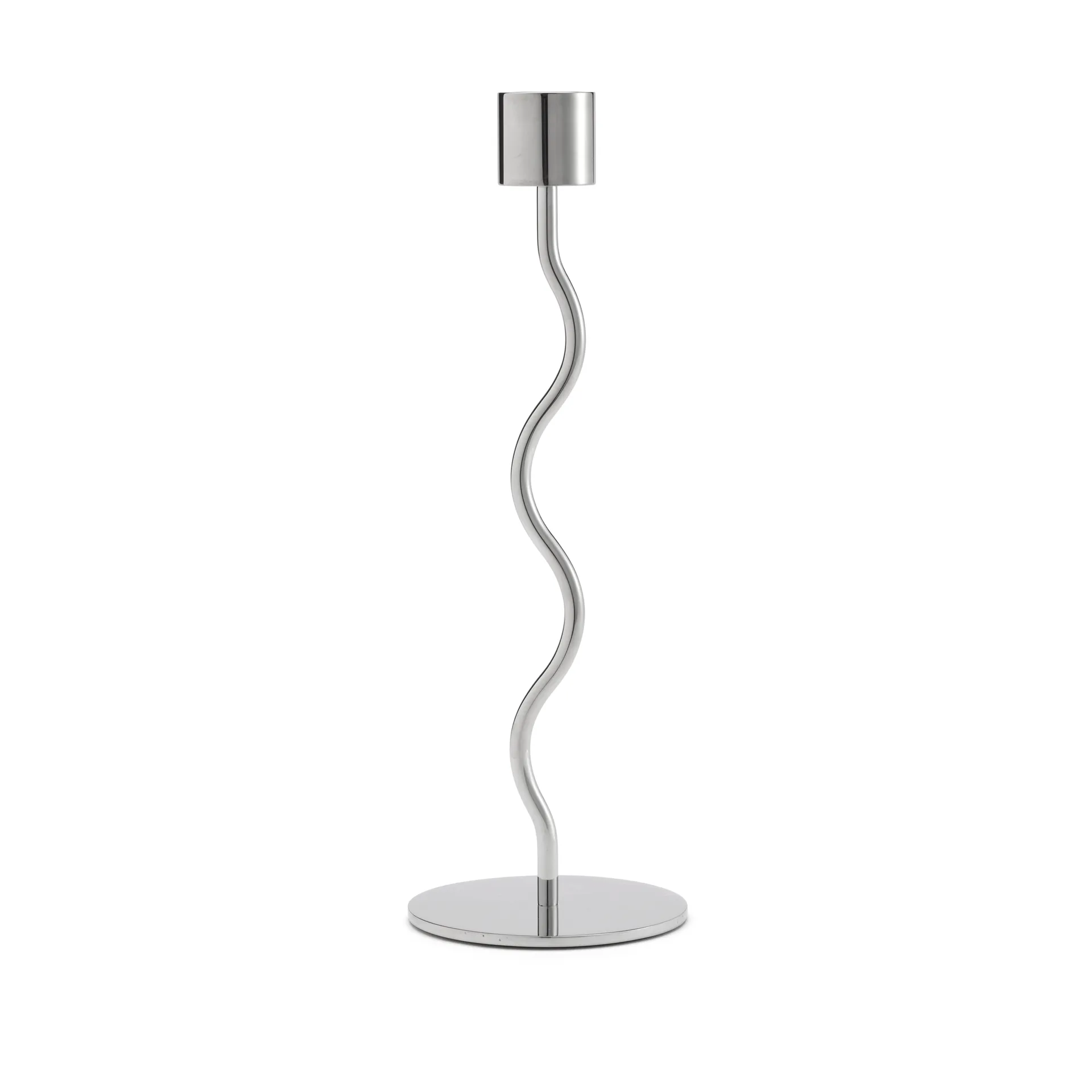 Bougeoir Curved 23 cm, Acier inoxydable Cooee Design