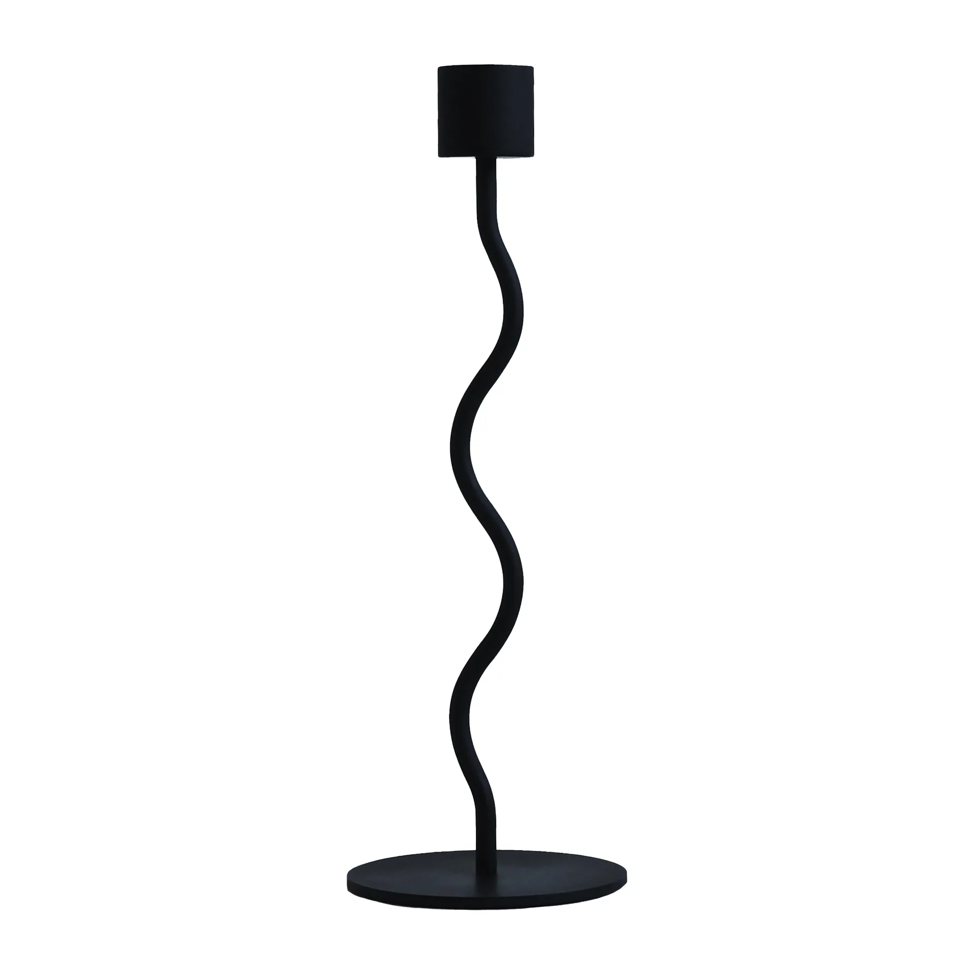 Bougeoir Curved 23 cm, Noir Cooee Design
