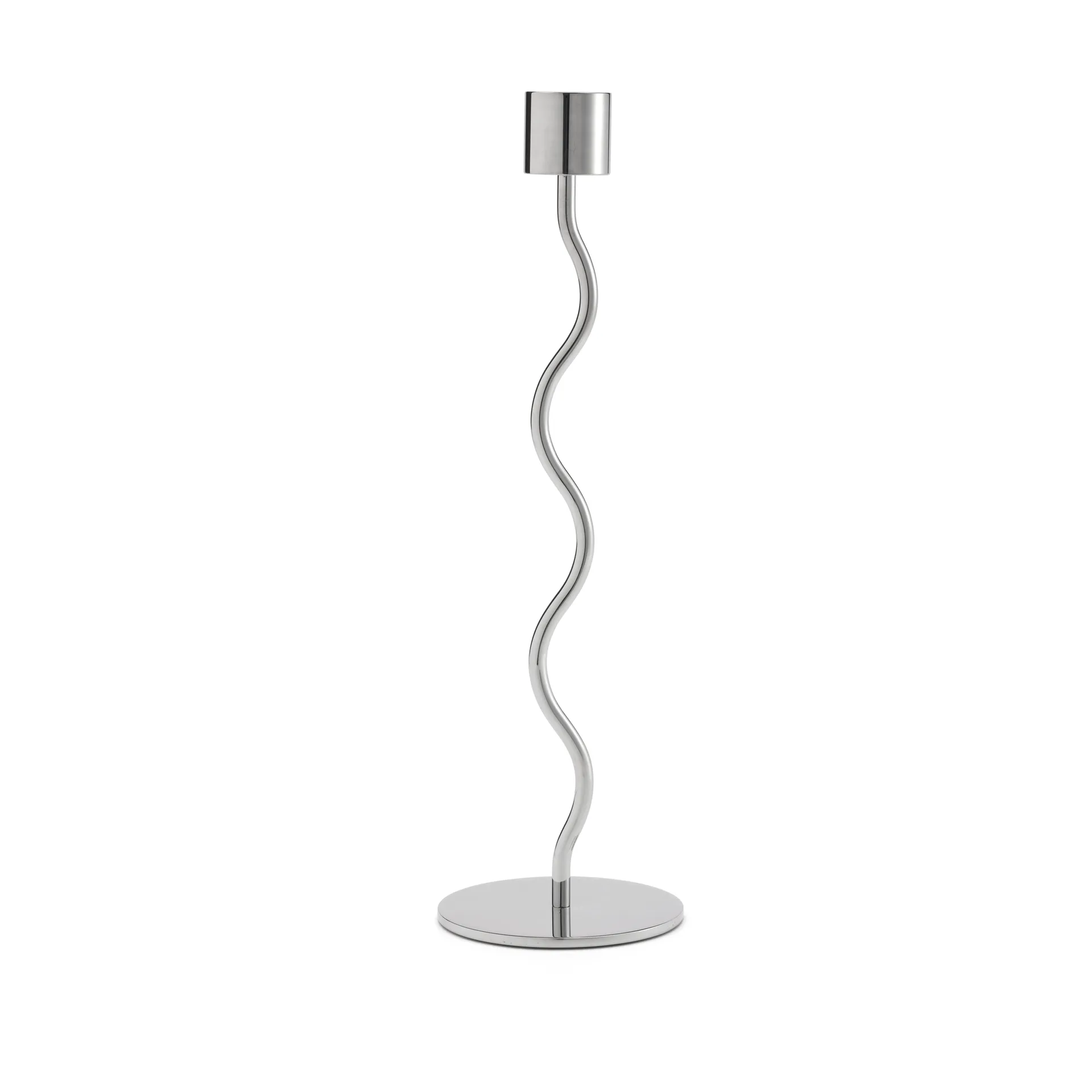 Bougeoir Curved 26 cm, Acier inoxydable Cooee Design