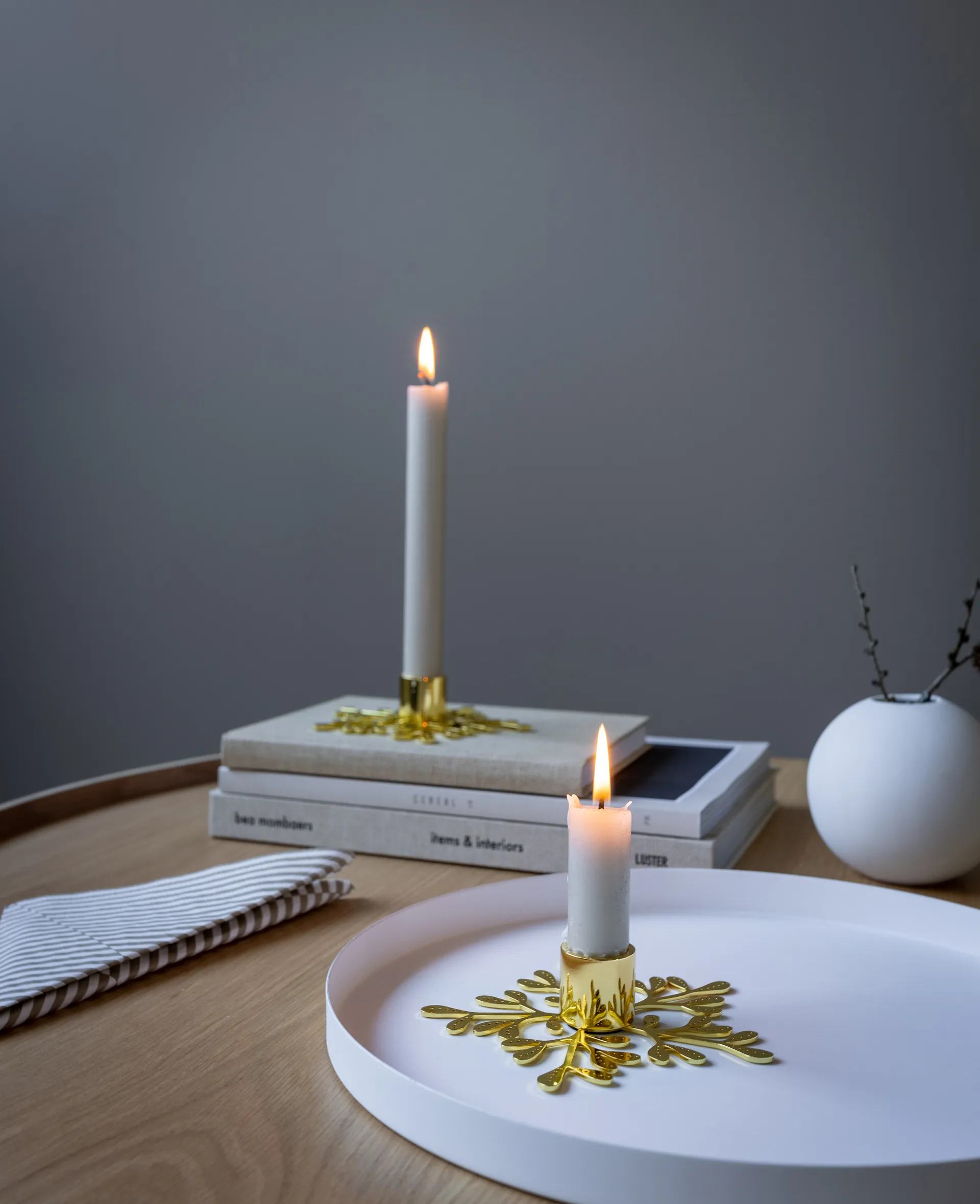 Bougeoir Mistletoe, Laiton Cooee Design