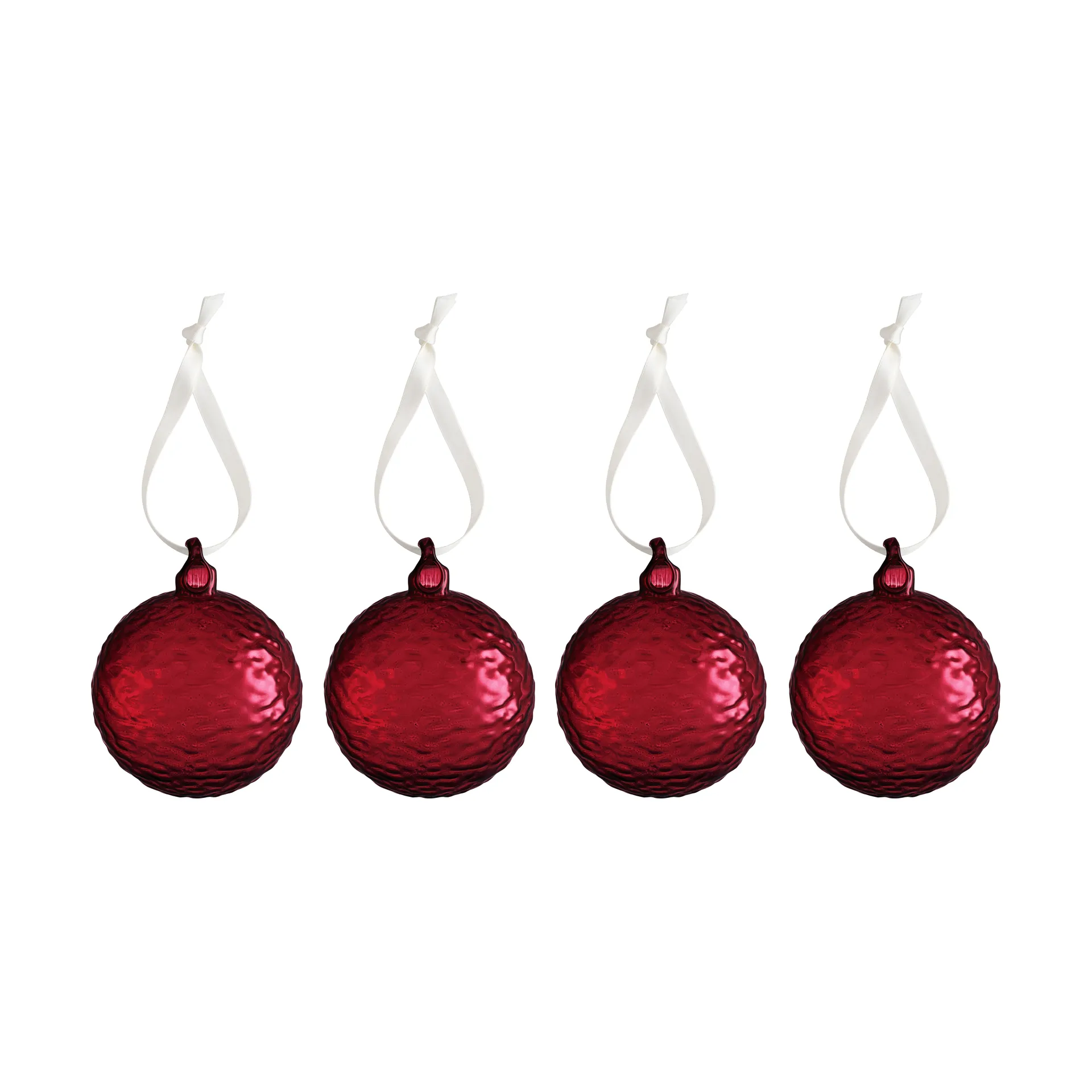 Boule de Noël Gry Marble Ø8 cm, Rouge profond Cooee Design