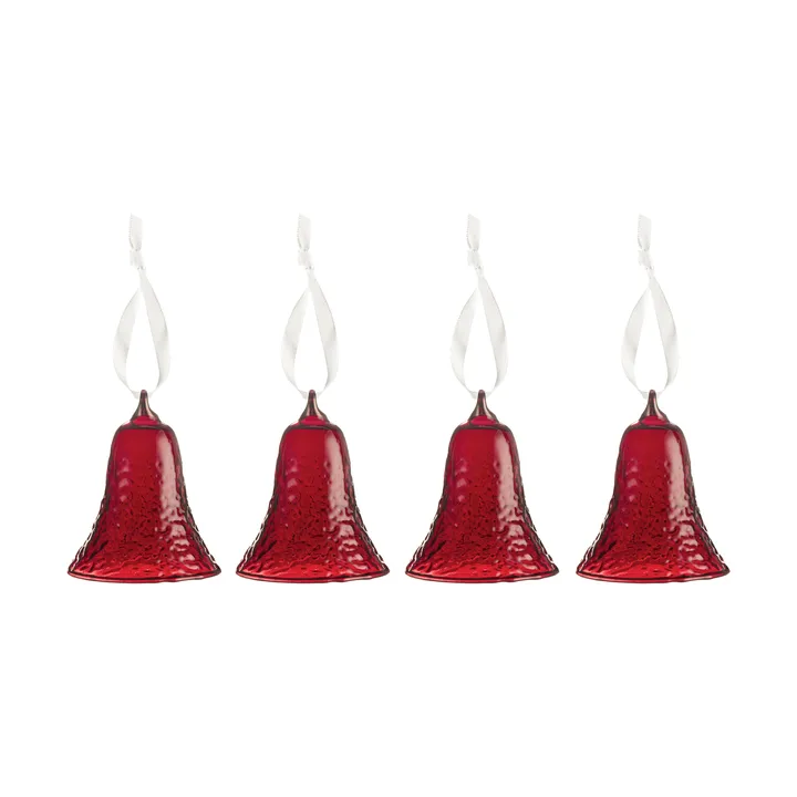 Cloche Gry 8 cm lot de 4 - Rouge profond - Cooee Design