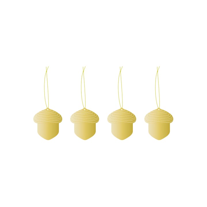 Cooee Décoration de Noël Laiton Lot de 4 - Acorn - Cooee Design