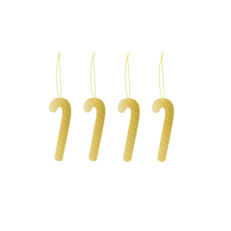Cooee Design Cooee Décoration de Noël Laiton Lot de 4 Candy cane