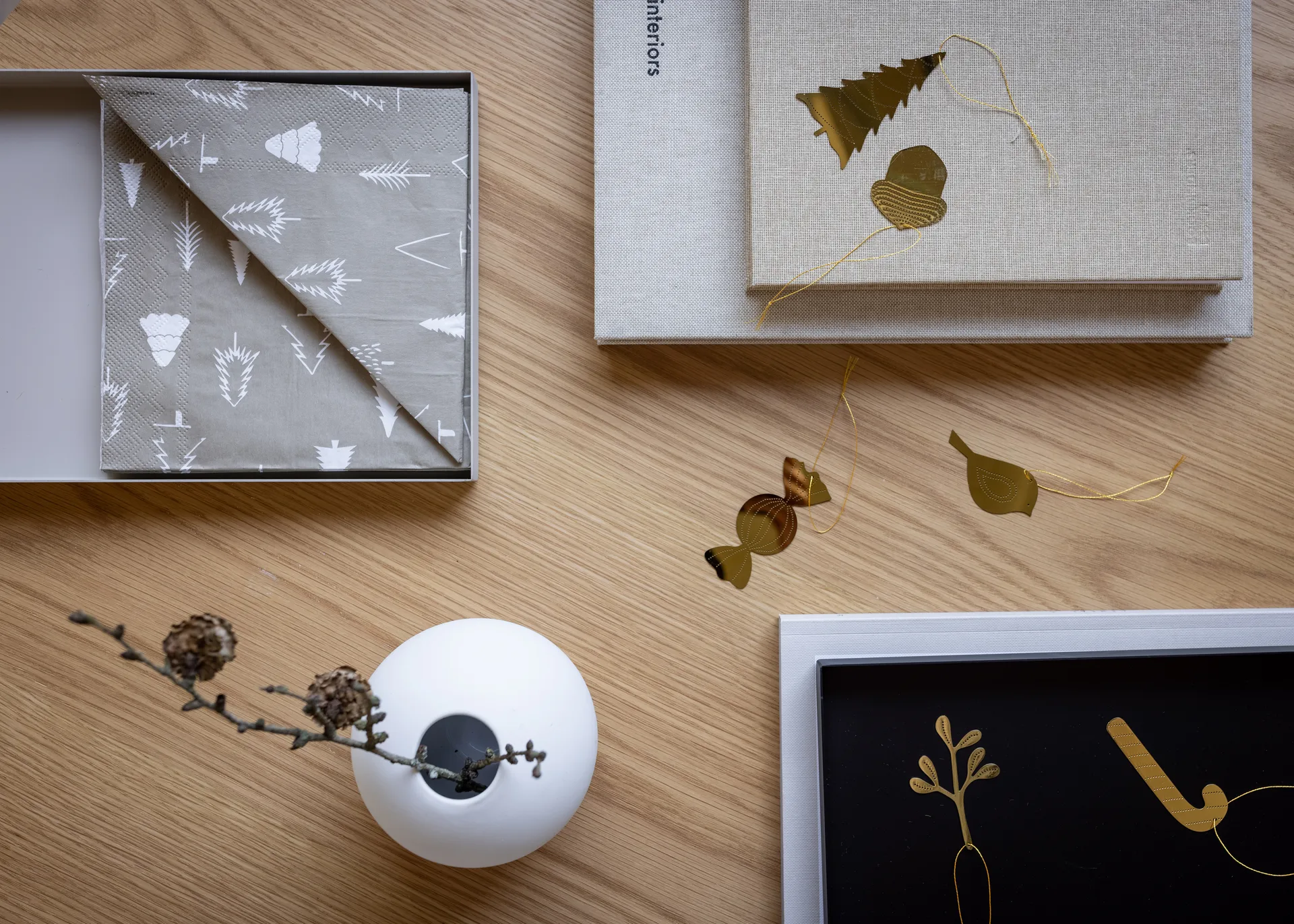 Cooee Décoration de Noël Laiton Lot de 4, Caramel Cooee Design