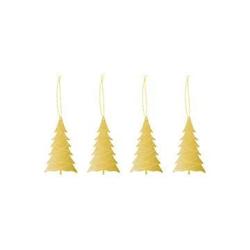 Cooee Décoration de Noël Laiton Lot de 4 - Tree - Cooee Design