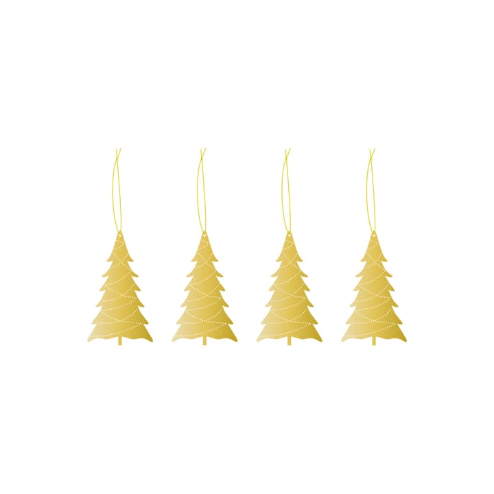 Cooee Décoration de Noël Laiton Lot de 4 - Tree - Cooee Design
