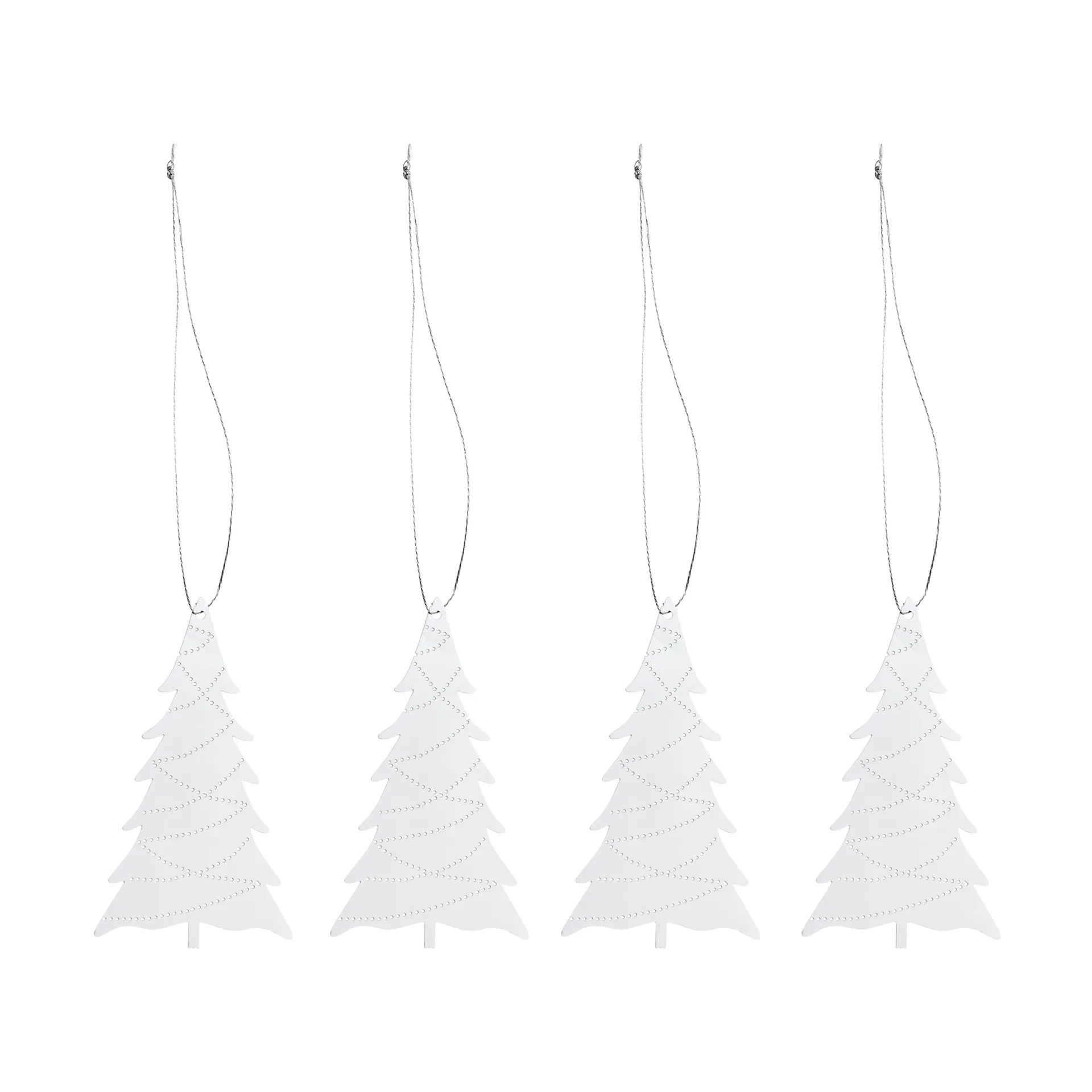 Cooee suspensions de Noël en acier inoxydable, lot de 4, Arbre Cooee Design