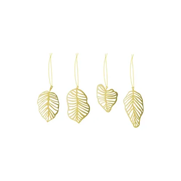 Décoration à suspendre Deco leaf Lot de 4 - Laiton - Cooee Design