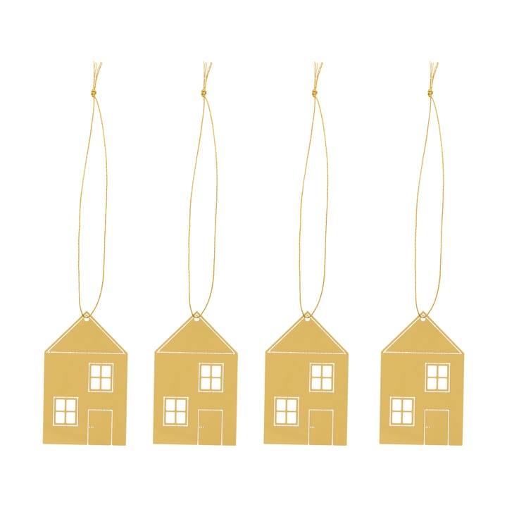 Décoration de Noël Town House 6 cm - Laiton - Cooee Design