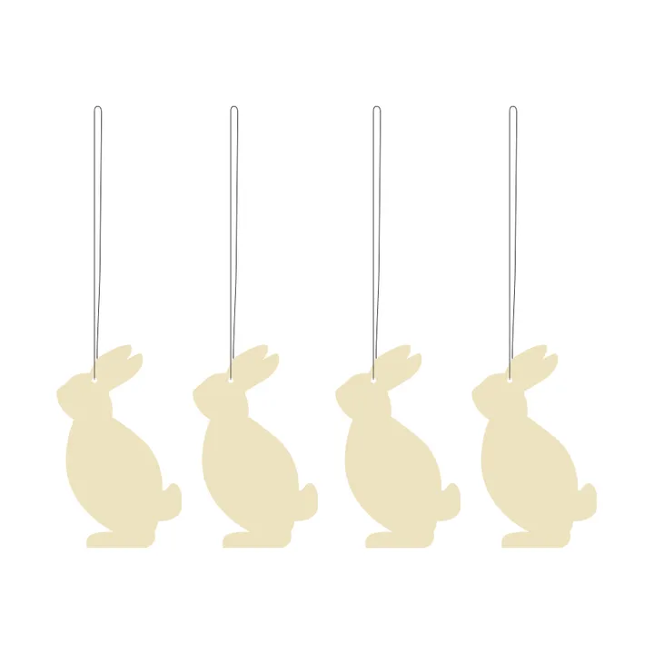 Décoration de Pâques Easter Deco lièvre Lot de 4 - Light yellow - Cooee Design