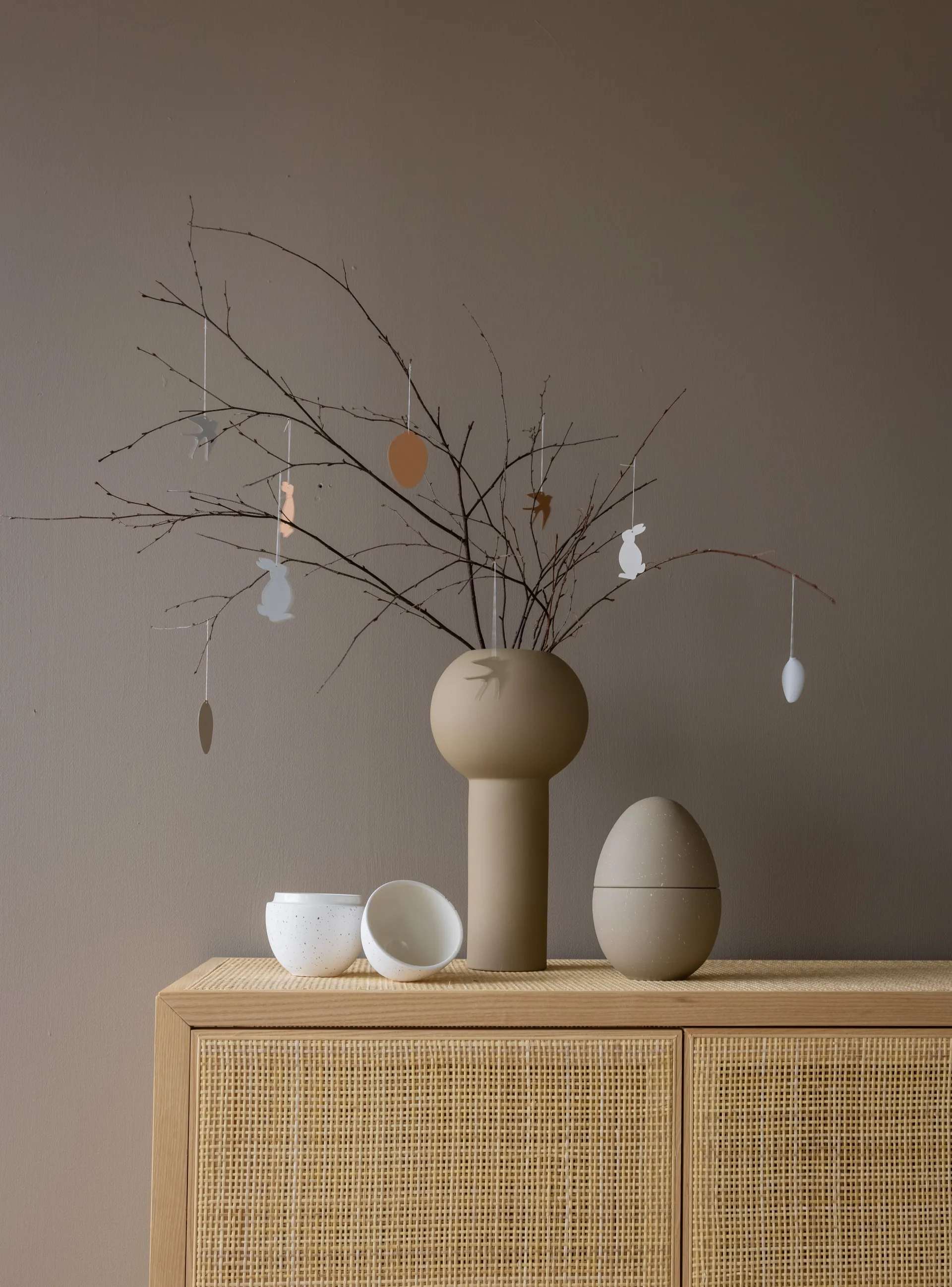 Décoration de Pâques Easter Deco lièvre Lot de 4, White Cooee Design