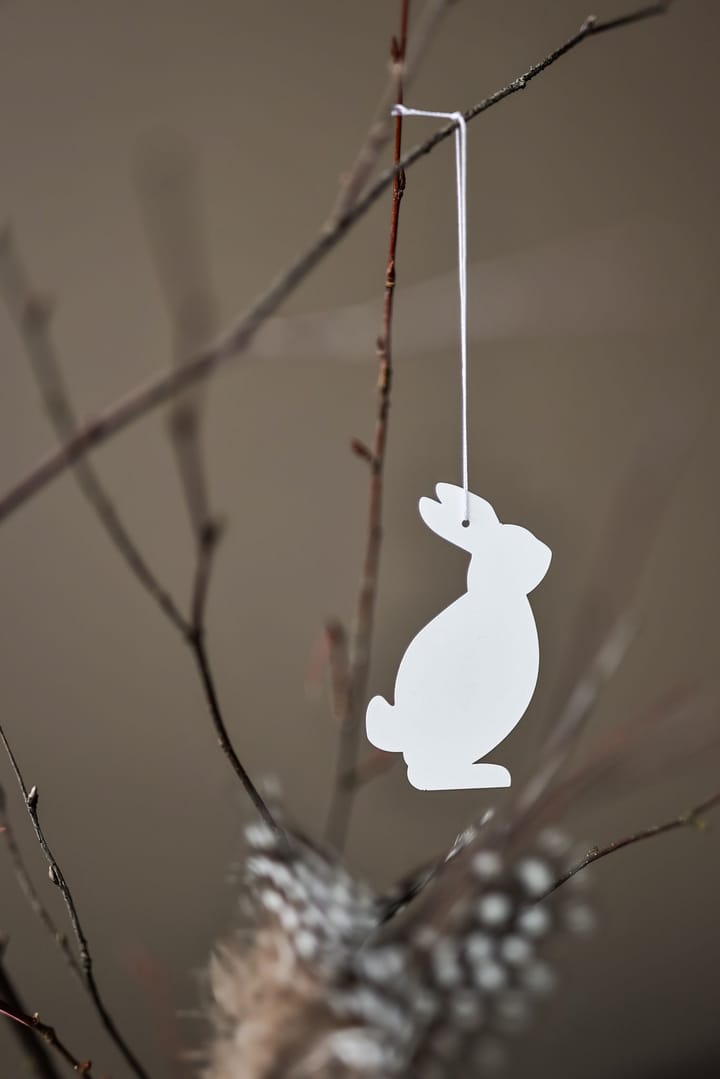 Décoration de Pâques Easter Deco lièvre Lot de 4, White Cooee Design