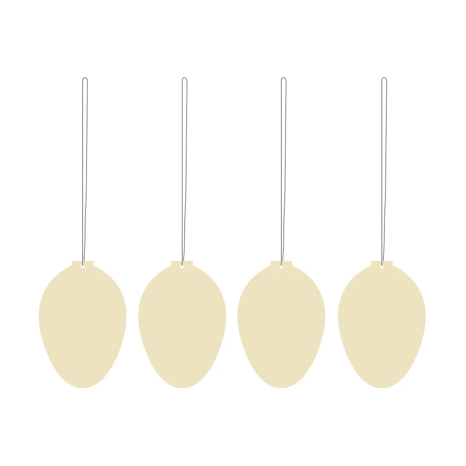 Décoration de Pâques Easter Deco œuf Lot de 4, Light yellow Cooee Design
