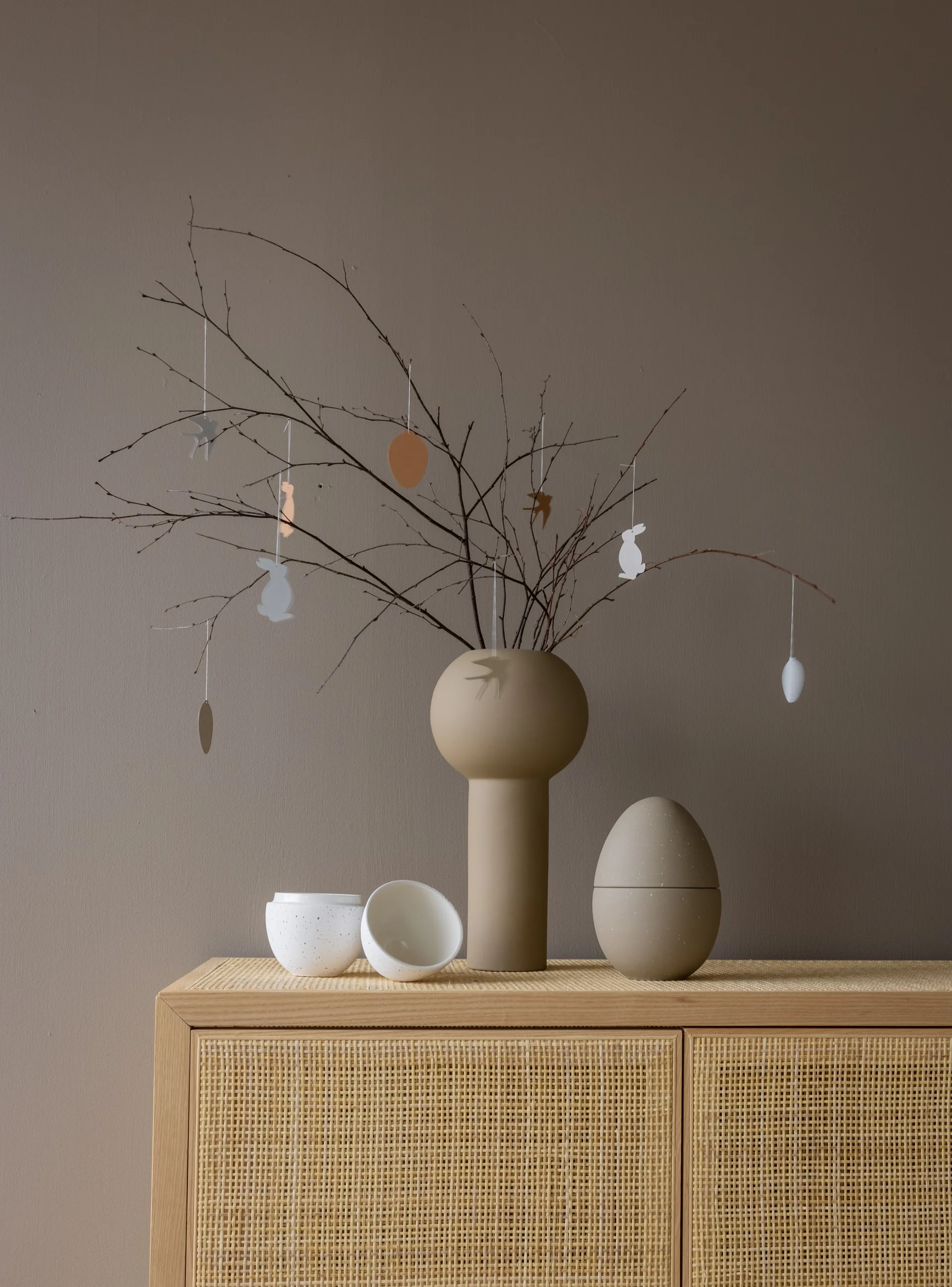 Décoration de Pâques Easter Deco œuf Lot de 4, White Cooee Design