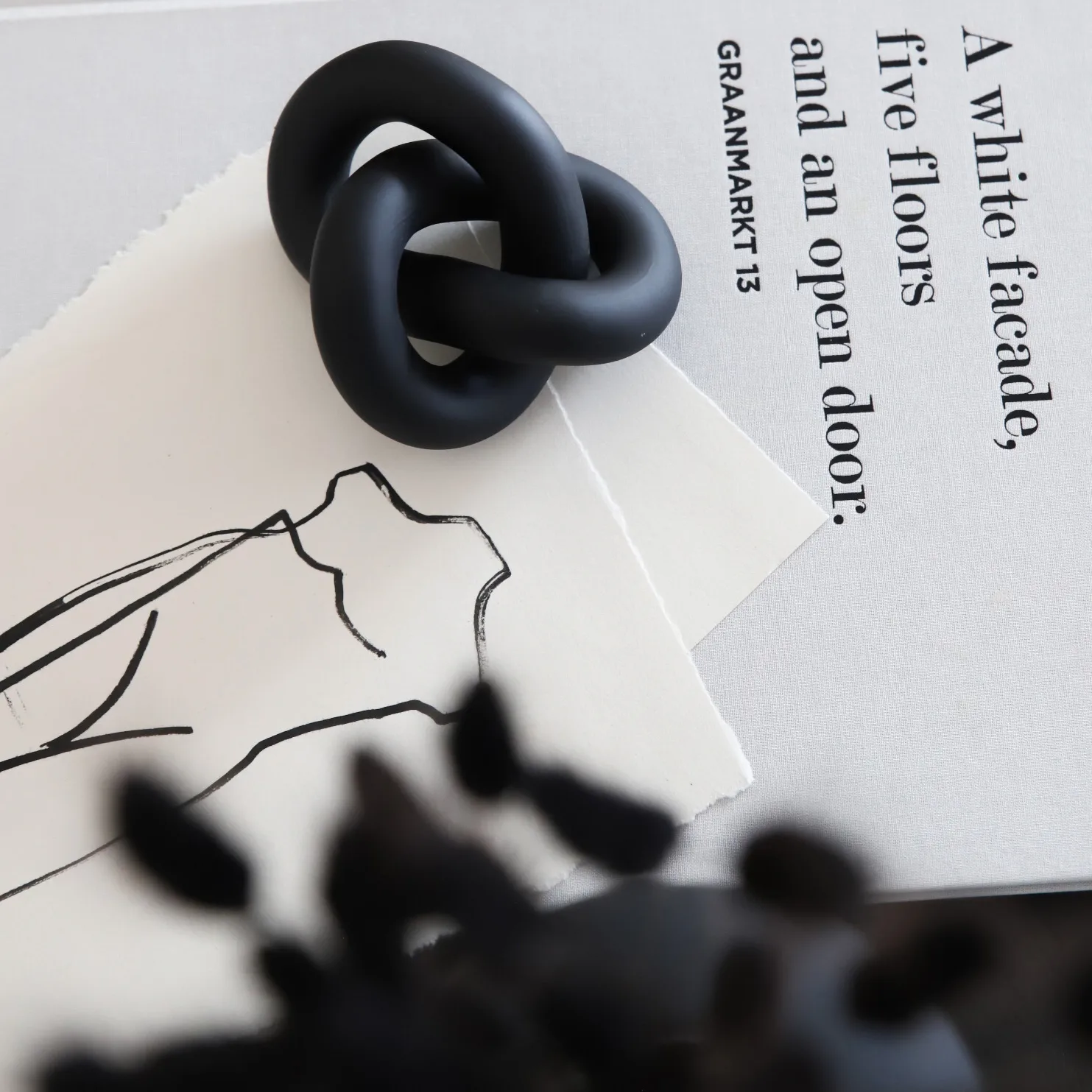 Décoration Knot Table Small, Black Cooee Design