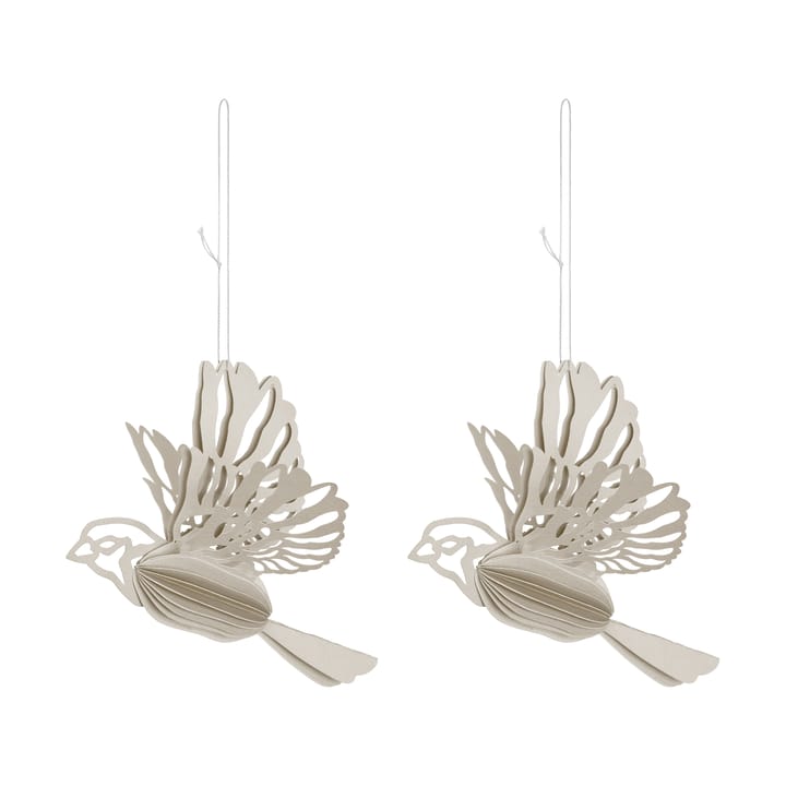 Décoration suspendue en forme d'oiseau en papier lot de 2 - Sable - Cooee Design