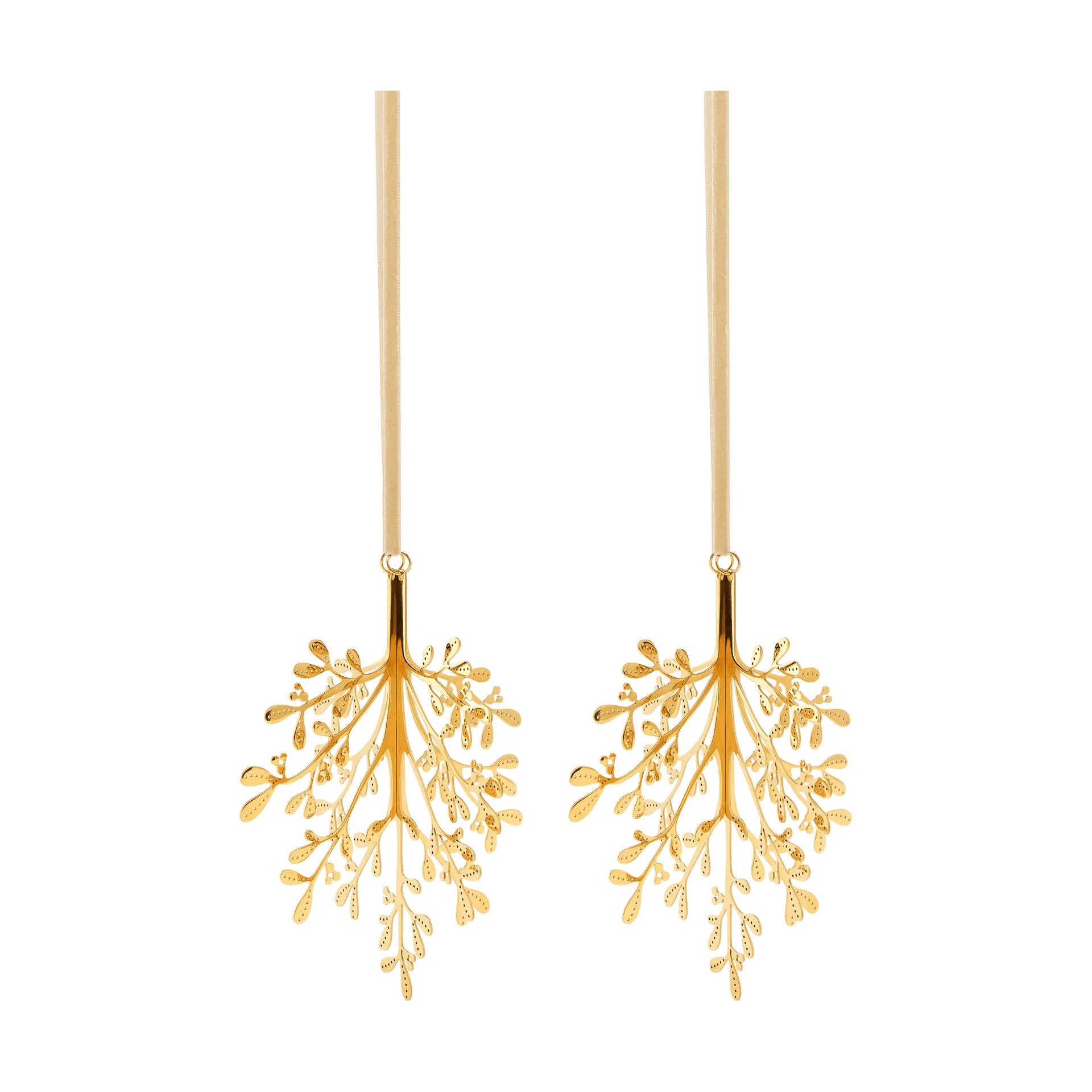 Mistletoe suspension de Noël, lot de 2, Laiton 20 cm Cooee Design