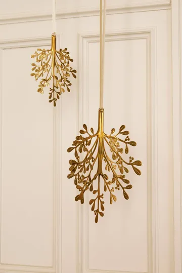 Mistletoe suspension de Noël, lot de 2 - Laiton 20 cm - Cooee Design