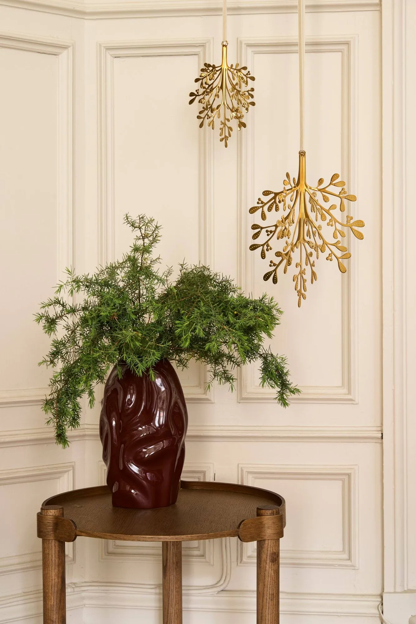 Mistletoe suspension de Noël, lot de 2, Laiton 20 cm Cooee Design