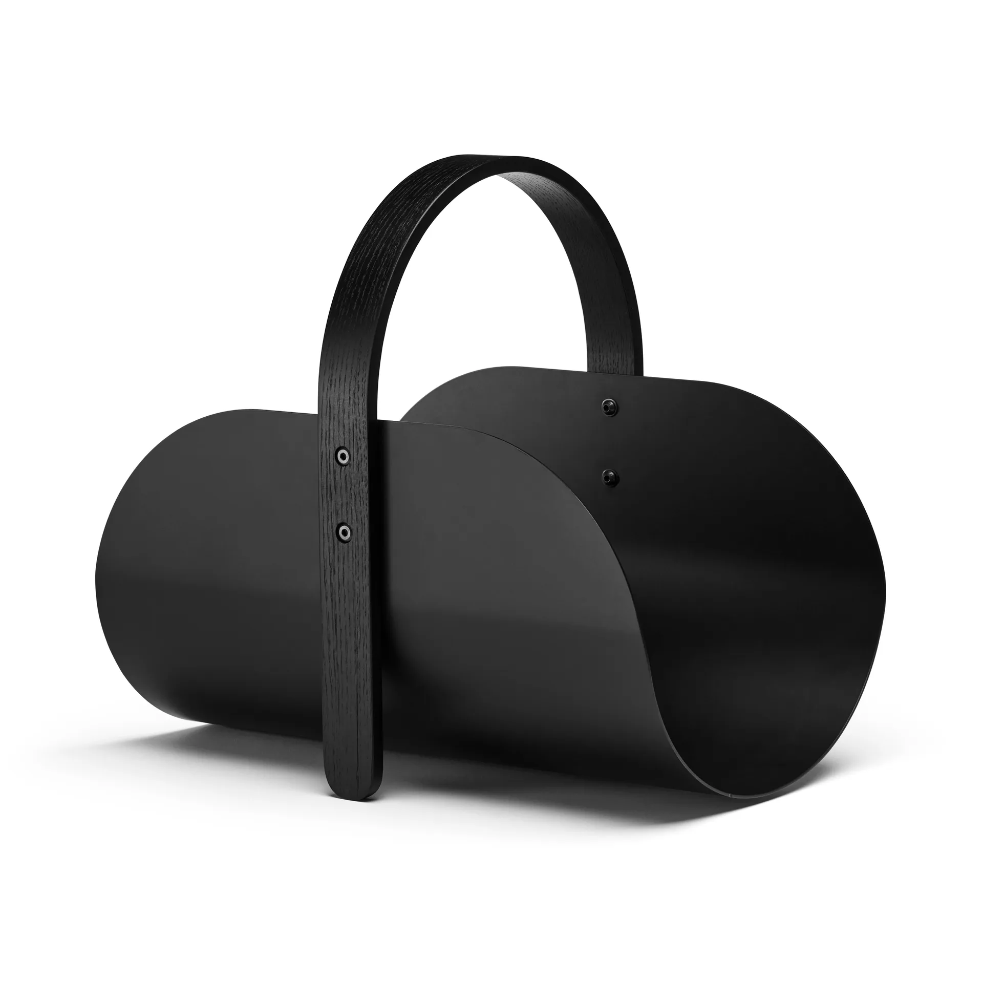 Panier à bûches Woody, Black stained oak Cooee Design