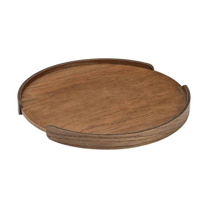 Plateau Woody - Chêne teinté foncé, Ø35 cm - Cooee Design
