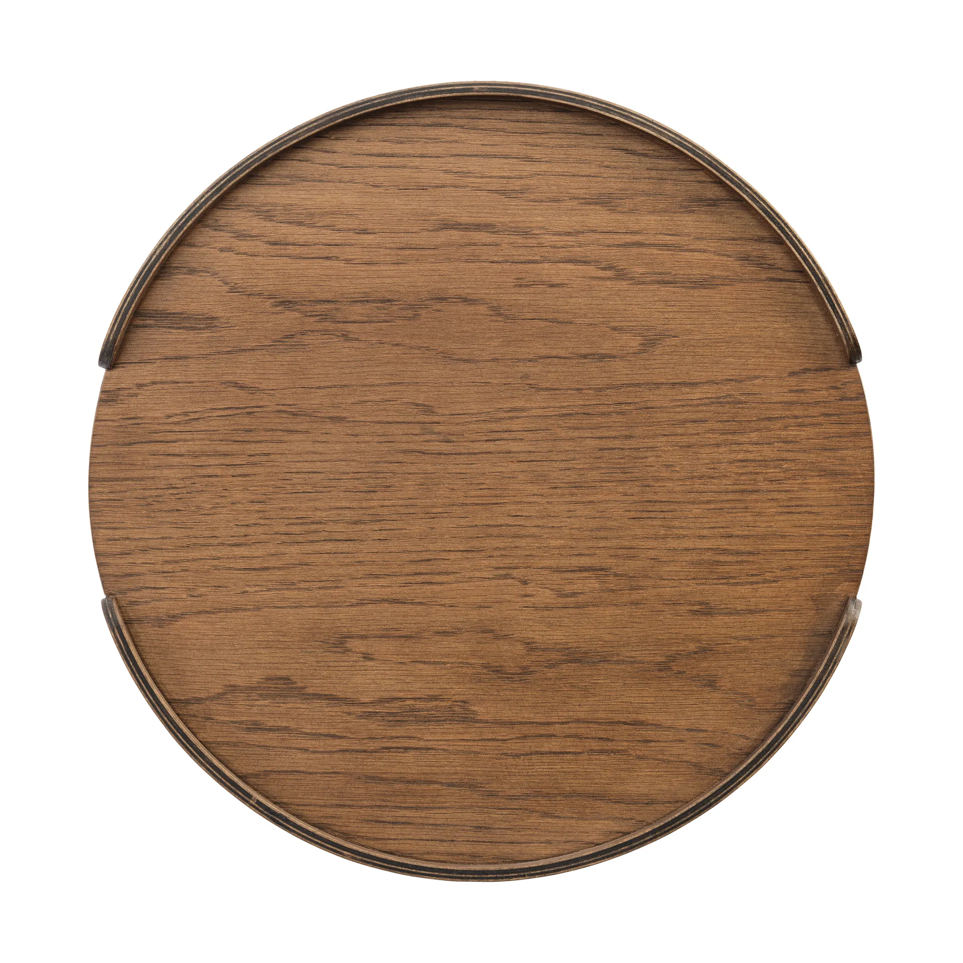 Plateau Woody, Chêne teinté foncé, Ø35 cm Cooee Design