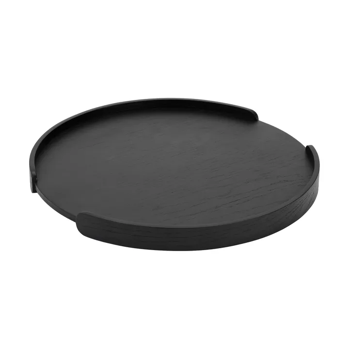 Plateau Woody - Chêne teinté noir, Ø35 cm - Cooee Design