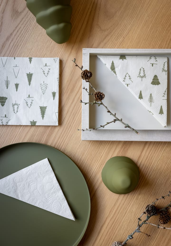 Serviette Woods 33x33 cm 20-pack, Shell-olive Cooee Design