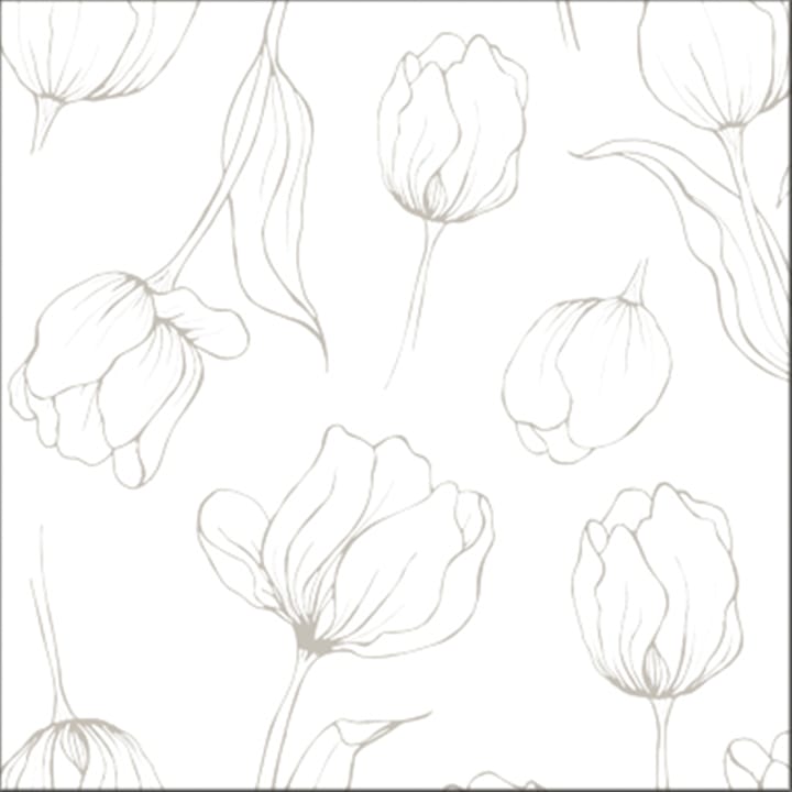 Serviettes Tulipa 16x16 cm Lot de 18 - White - Cooee Design