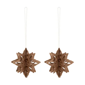 Suspension décorative en forme d'étoile Paper Nova lot de 2 - Café - Cooee Design